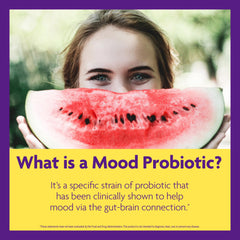 InnovixLabs Mood Probiotic bottle close-up with dispensing cap for easy daily use.