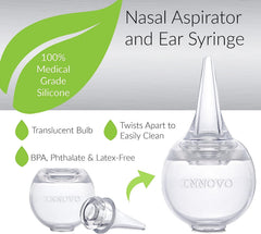 Innovo ear syringe with soft tip for gentle ear care.