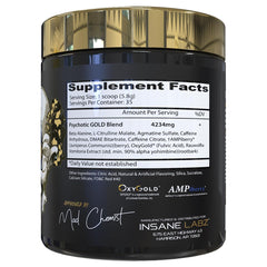Insane Labz Psychotic Gold serving scoop for easy pre-workout dosing