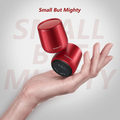 INSMY mini portable speaker with braided lanyard shown for easy carry anywhere