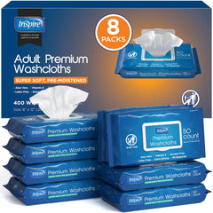 Inspire adult wipes 8x12 bath wipe for convenient cleansing and incontinence care.