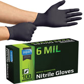 Inspire Black Nitrile Gloves heavy-duty box for medical and industrial tasks