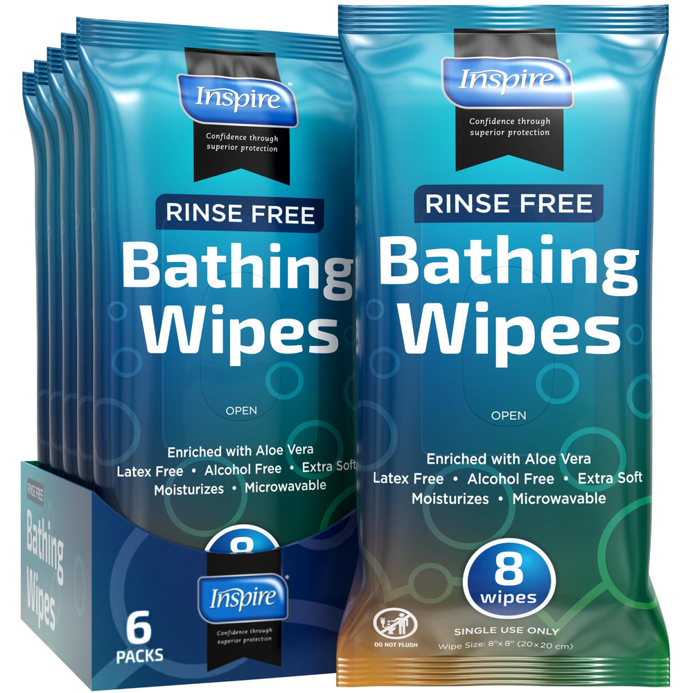 Inspire Body Wipes 8x8 Adult Washcloth: quick on the go cleansing