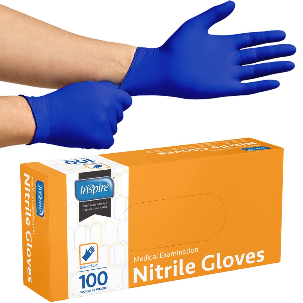Inspire cobalt blue nitrile gloves in a box, XXL size for reliable protection