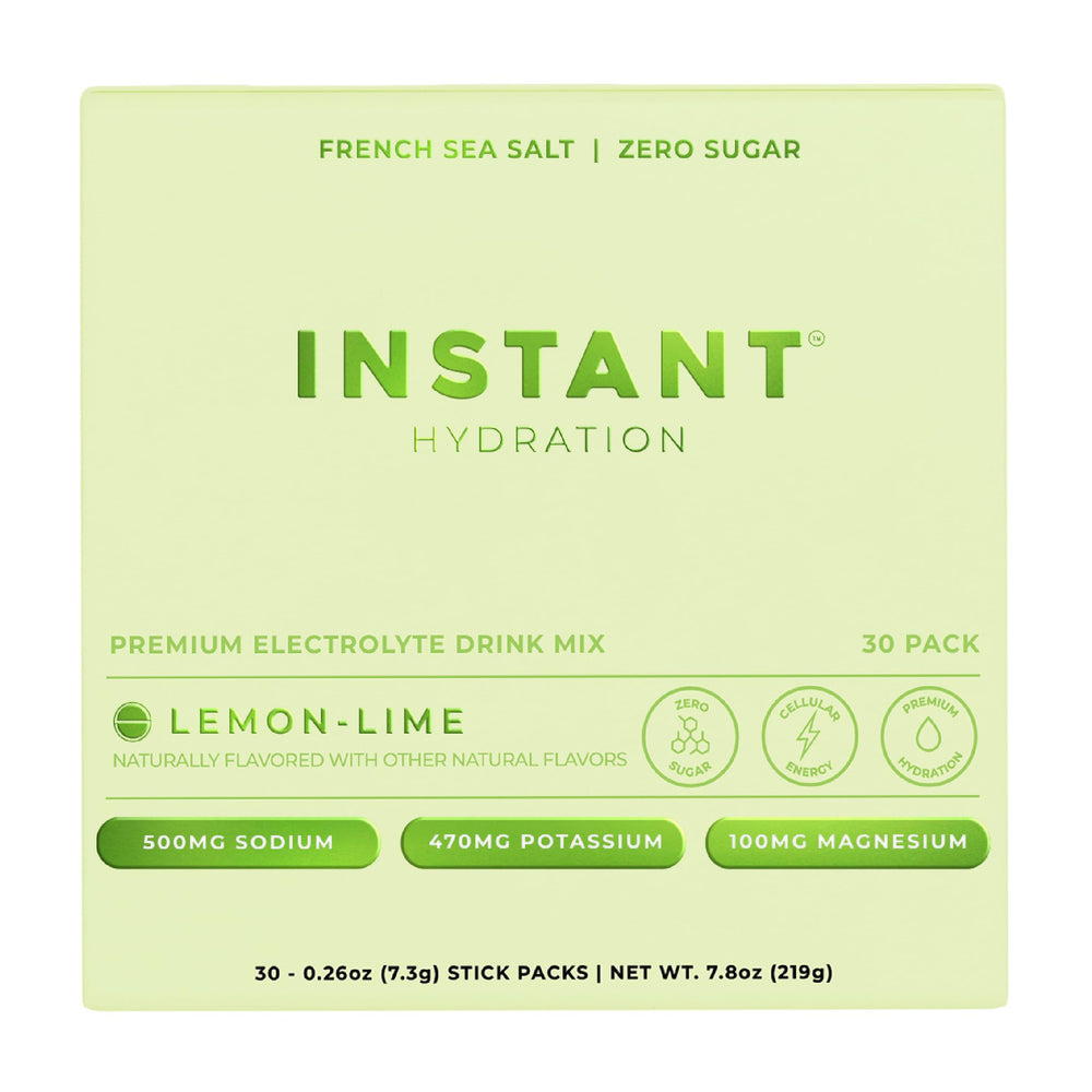 Instant Hydration Lemon Lime packet front view for quick electrolyte on-the-go