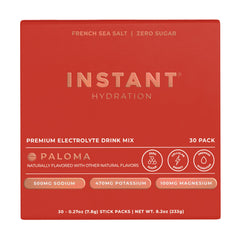 Instant Hydration Paloma packets in box ready for on-the-go hydration