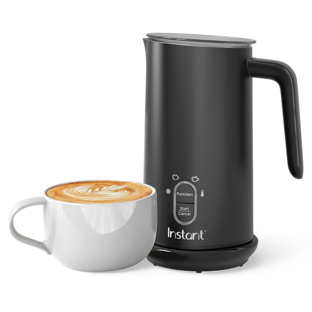 Instant Pot Milk Frother foam close-up shows barista-quality latte texture.