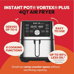 Instant Pot Vortex Plus 6-functions dial highlights versatile cooking options for quick meals.