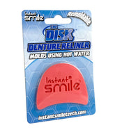 Instant Smile Disk Denture Reliner softens in hot water for a customizable fit.