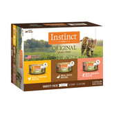 Instinct Original Pate cans show high-protein meals for active cats.