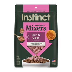Instinct RawBoost packaging highlights a grain-free topper for meals.