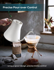 INTASTING kettle built-in brew stopwatch for timing your pours.