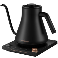 INTASTING electric kettle with gooseneck spout for precise pour-over control.