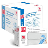 Intco Synmax blue box of vinyl exam gloves for quick restocking in clinics