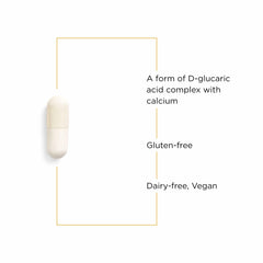 Integrative Therapeutics Calcium D-Glucarate label details reveal transparent sourcing.