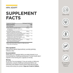 Integrative Therapeutics HPA Adapt label detail highlighting vegan formulation.