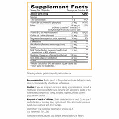 Close-up of the Lipotropic Complex label from Integrative Therapeutics showing ingredients for liver health.