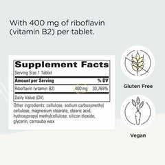 Integrative Therapeutics Riboflavin bottle side displays serving size and label details for daily use.