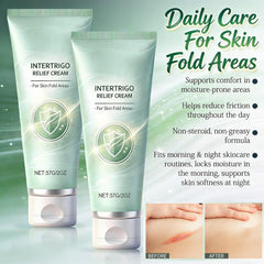 Intertrigo Cream in skin folds aids quick-drying comfort.