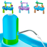 Intoypad Ultimate Water Table Pump demonstrates water flow on a sunny table for endless splash play.