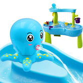 Intoypad Water Table Pump with octopus sprayer in action for endless backyard fun.