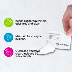 Invisalign Cleaning Crystals dissolving in warm water for hygienic cleaning.