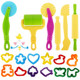 Inxens Dough Tools Set with face parts for imaginative play and fine motor practice.