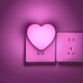 INZU heart-shaped pink night light plugs into wall for safe, comforting bedtime