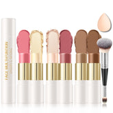 IONSGAKO 6 Colors Cream Contour Kit with double-ended sticks for precise sculpting and easy blending.