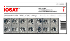 IOSAT pill-pack showing 130 mg tablets for easy emergency preparedness