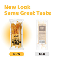 iPaw turkey tendon strip closeup highlighting firm, safe texture for daily chewing.