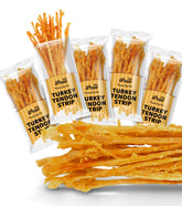 iPaw turkey tendon strip large packaging for long-lasting canine chew with natural ingredients.
