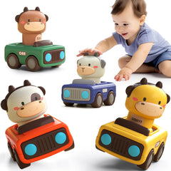iplay press-to-go car front view, safe battery-free play for toddlers
