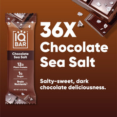 IQBAR nutrition facts panel showing 12g protein and 1–2g sugar