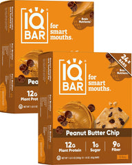IQBAR Clean Plant Protein Bar Peanut Butter Chip packaging highlights clean-label certification