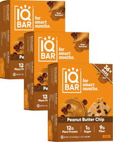 IQBAR Peanut Butter Chip pack front for on-the-go protein and clean-label appeal.