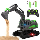 IQKidz remote control excavator toy on rubber tracks ready for outdoor play