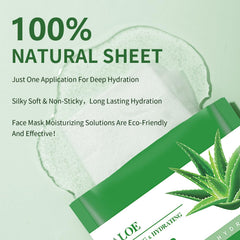 IREV Aloe Vera Soothing Mask closeup on face highlights gentle hydration.