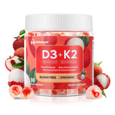 Iridesicent Vitamin D3 K2 gummies bottle for daily bone support.