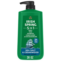 Irish Spring 5in1 bottle sea salt cedarwood for all-day freshness