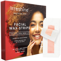 Irreshine facial wax strips pack front for at-home grooming