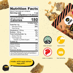 IRVINS Salted Egg Salmon Skin Chips close-up reveals crisp texture and bold flavor.