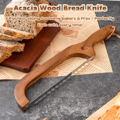 ISAIDNO sourdough slicer showing upgraded thicker serrated blade for crusty loaves