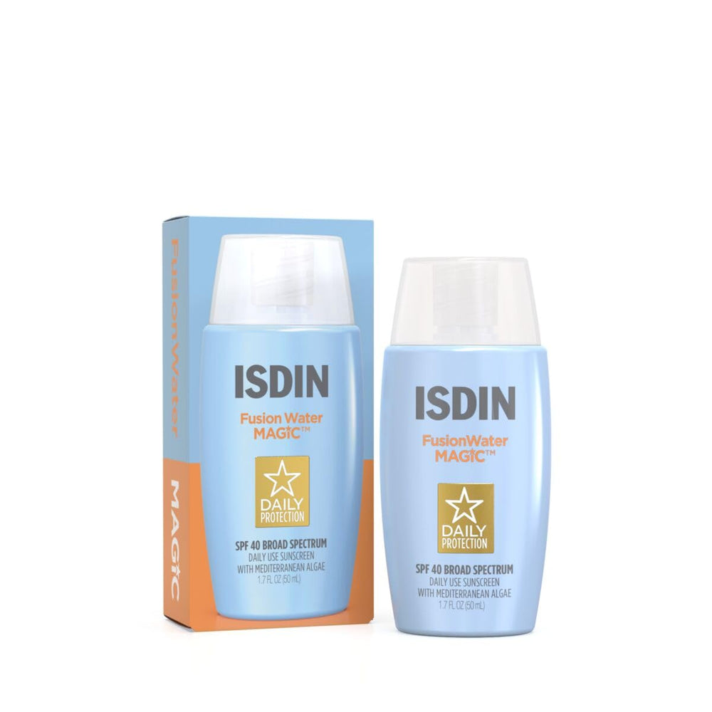 ISDIN Fusion Water Magic SPF 40 bottle for daily facial protection