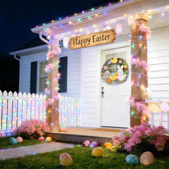 iShabao pastel-multicolor light string, ideal for Easter trees and wreaths.