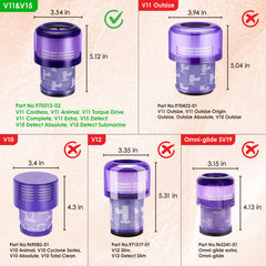 Isinlive Dyson V11/V15 compatibility filter highlights broad model support and easy installation.