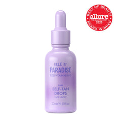 Isle of Paradise dark drops dropper enables precise self-tan application.