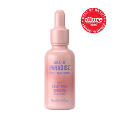 Isle of Paradise drops blended into moisturizer for a natural glow.