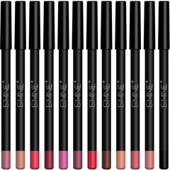IS'MINE lip liner swatches display 12 tones for precise color matching.