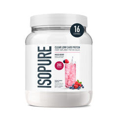 Isopure Clear Whey Isolate bottle with refreshing berry flavor